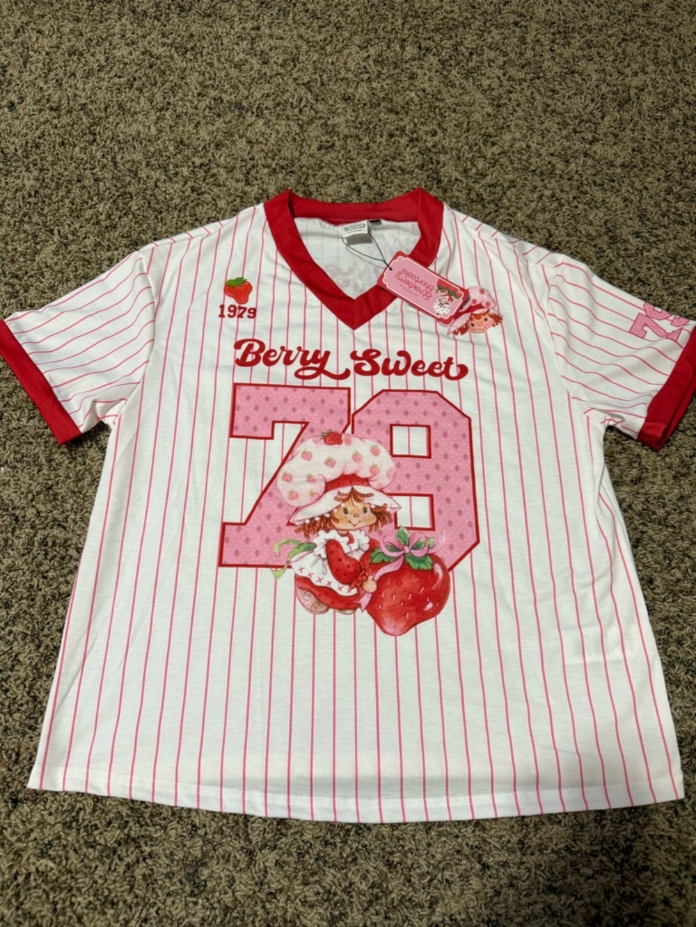 Strawberry Shortcake 'Berry Sweet' Pink & White Women’s' Tee